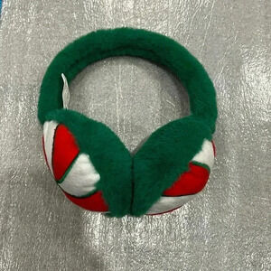 ❤️Free With Purchase ❤️Christmas Green Candy Pattern  Soft Ear Muffs